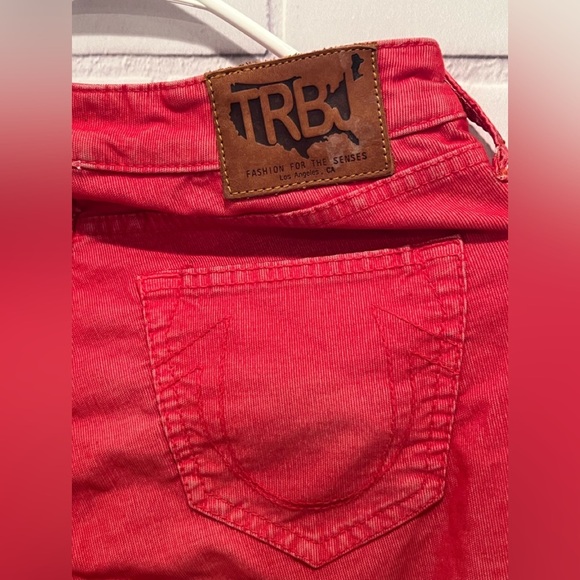 True Religion Red Super Stretch Orange coral Skinny Jeans - Size 26 - Picture 7 of 11